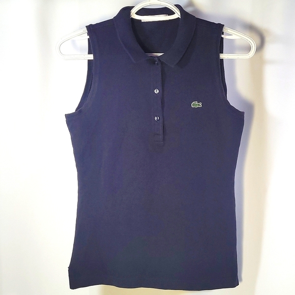 Lacoste 🐊 Sleeveless Polo, Navy, 32 (XS) - Picture 2 of 8
